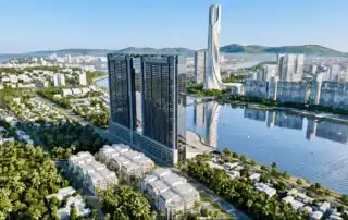 Sun Galaxy Complex với 114 căn nhà phố liên kế và tháp cao tầng hiện đại dọc sông Hàn, kết nối không gian xanh và biểu tượng