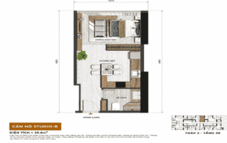 Thiết kế Studio tối ưu không gian mở, đón trọn ánh sáng tự nhiên, mang đến chuẩn sống năng động, tinh tế cho người trẻ thành đạt và giới chuyên gia.